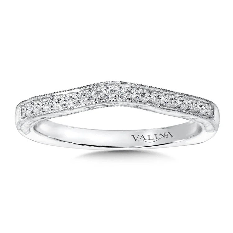 True fit matching diamond wedding band and a beautiful reminder of that special day for years to come.