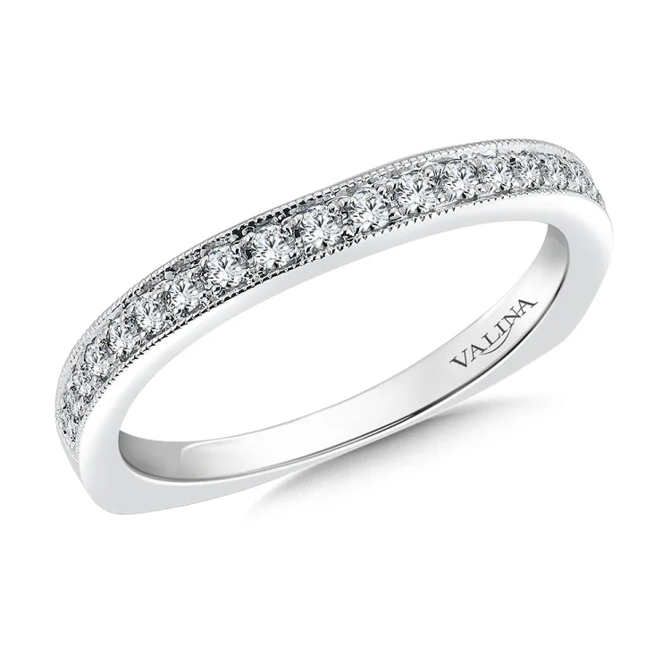 True fit matching diamond wedding band and a beautiful reminder of that special day for years to come.