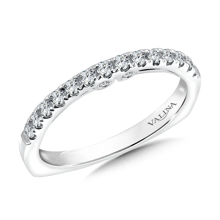 True fit matching diamond wedding band and a beautiful reminder of that special day for years to come.