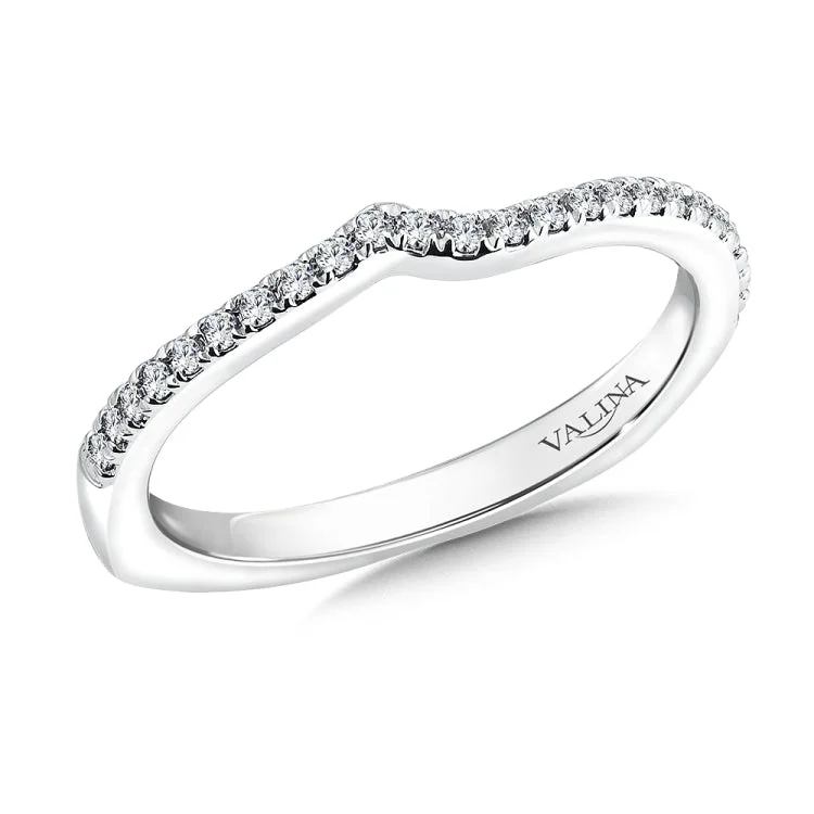 True fit matching diamond wedding band and a beautiful reminder of that special day for years to come.