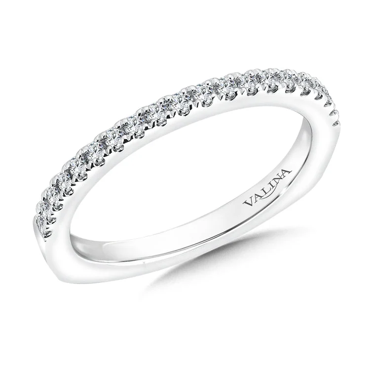 True fit matching diamond wedding band and a beautiful reminder of that special day for years to come.