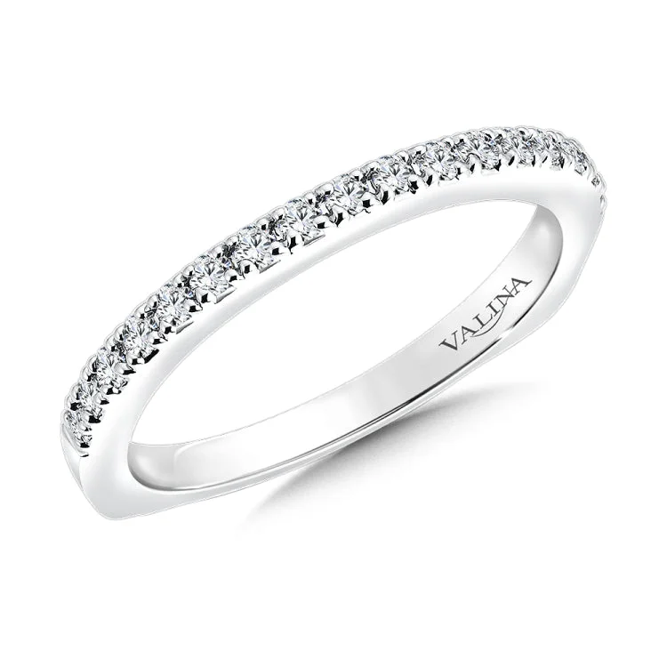 True fit matching diamond wedding band and a beautiful reminder of that special day for years to come.