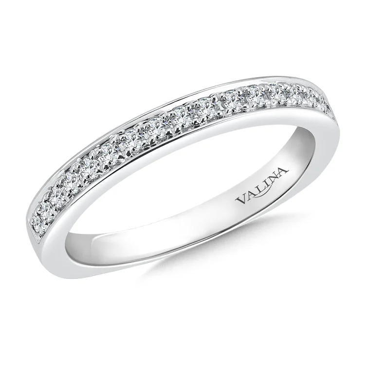 True fit matching diamond wedding band and a beautiful reminder of that special day for years to come.