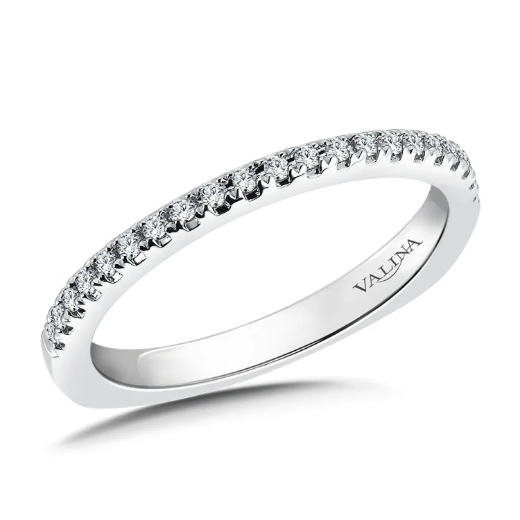 True fit matching diamond wedding band and a beautiful reminder of that special day for years to come.