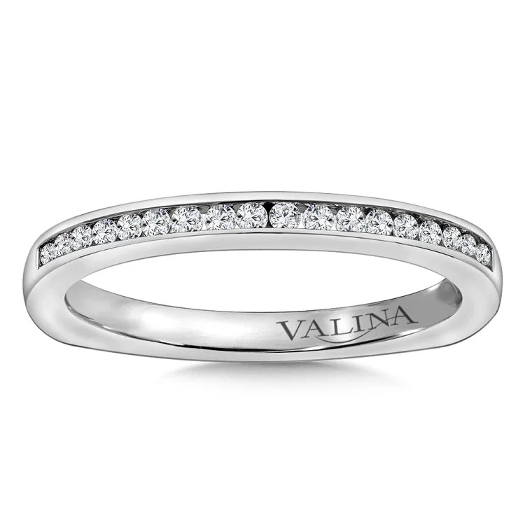 True fit matching diamond wedding band and a beautiful reminder of that special day for years to come.