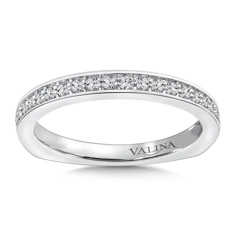 True fit matching diamond wedding band and a beautiful reminder of that special day for years to come.