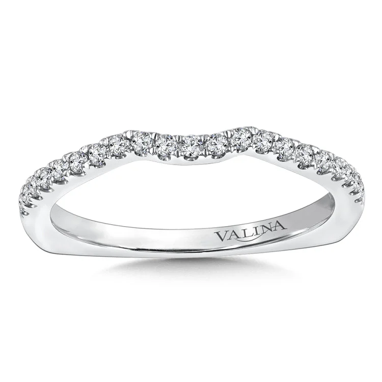 True fit matching diamond wedding band and a beautiful reminder of that special day for years to come.