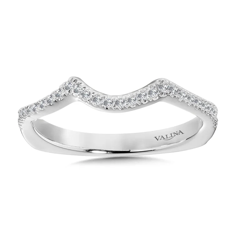 True fit matching diamond wedding band and a beautiful reminder of that special day for years to come.