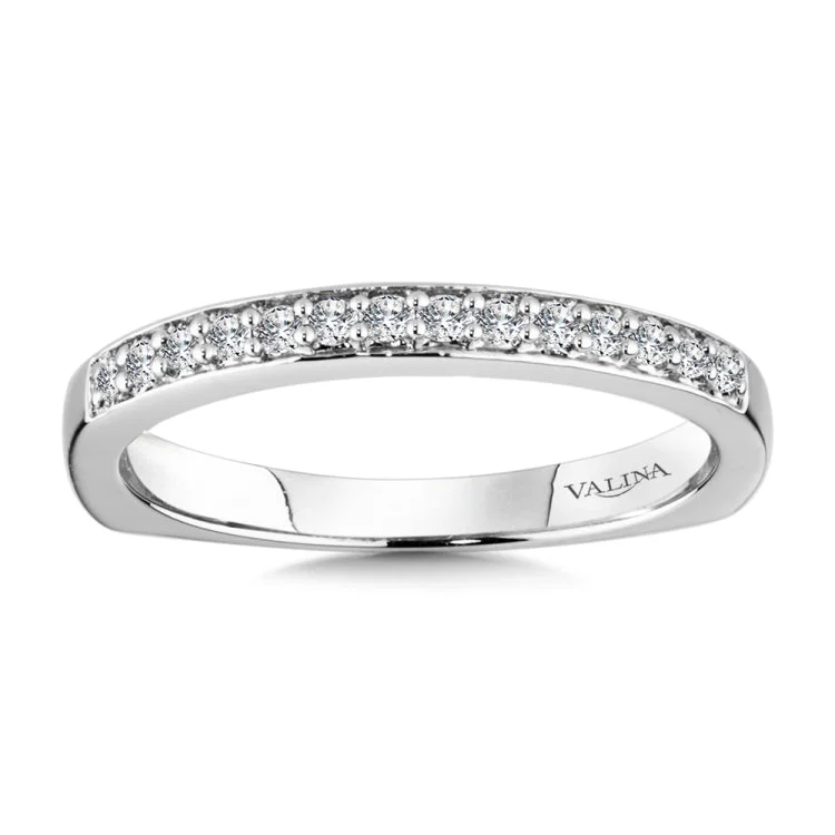 True fit matching diamond wedding band and a beautiful reminder of that special day for years to come.