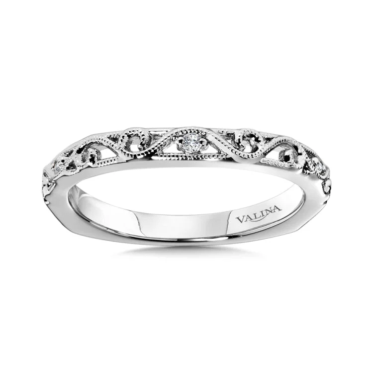 True fit matching diamond wedding band and a beautiful reminder of that special day for years to come.