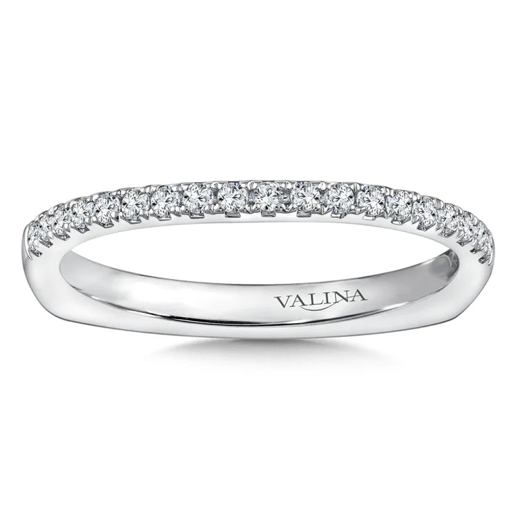 True fit matching diamond wedding band and a beautiful reminder of that special day for years to come.