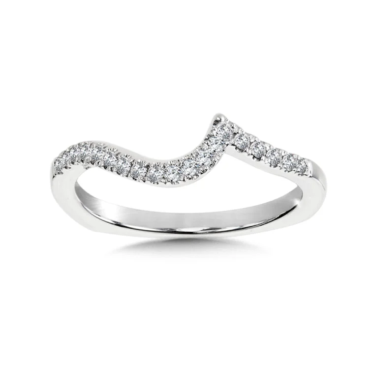 True fit matching diamond wedding band and a beautiful reminder of that special day for years to come.