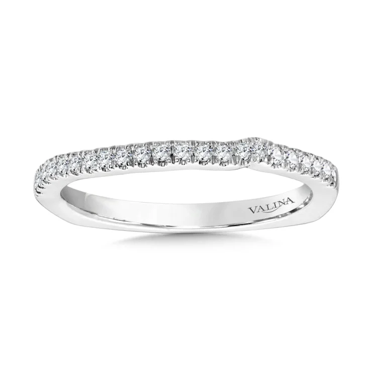 True fit matching diamond wedding band and a beautiful reminder of that special day for years to come.