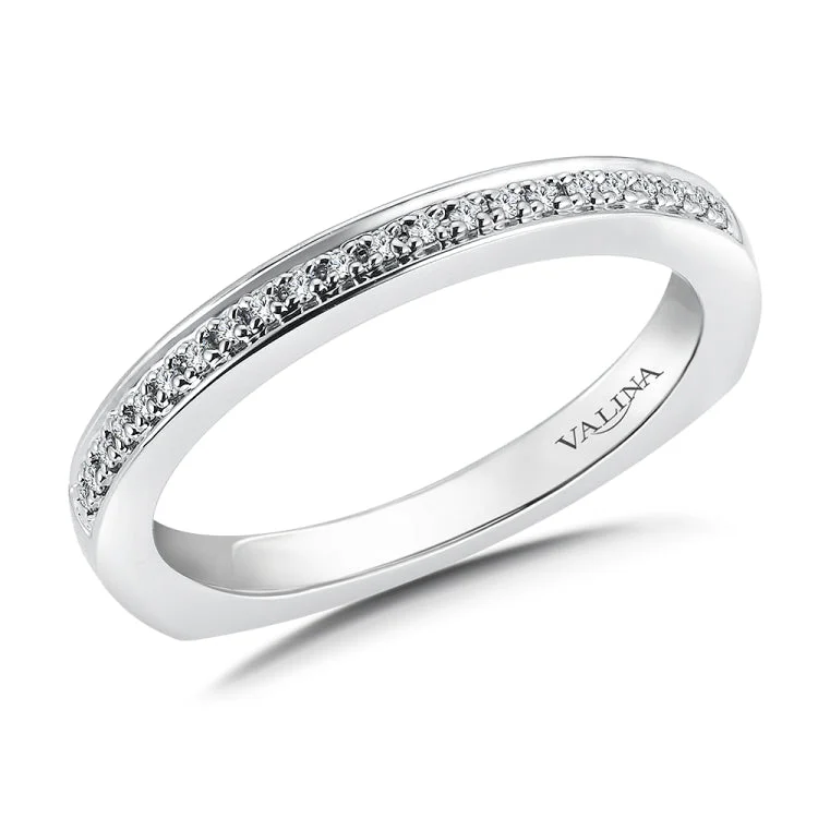 True fit matching diamond wedding band and a beautiful reminder of that special day for years to come.