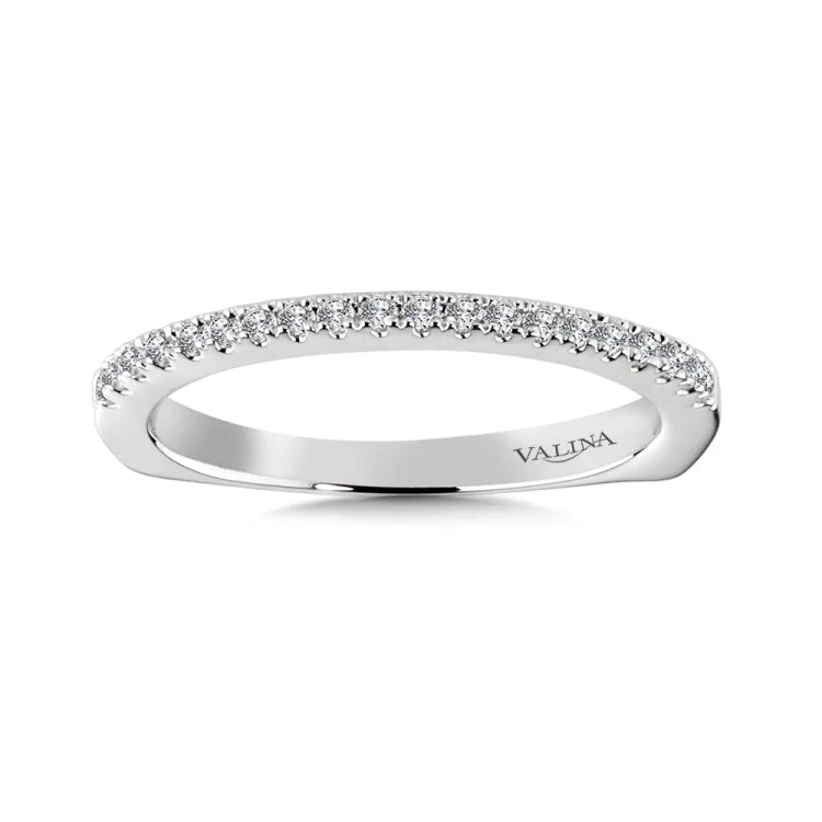 True fit matching diamond wedding band and a beautiful reminder of that special day for years to come.