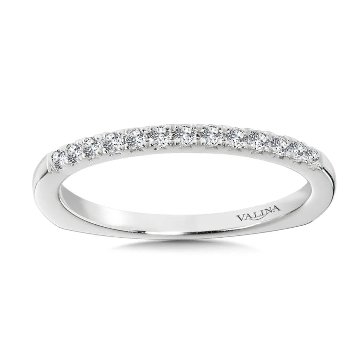 True fit matching diamond wedding band and a beautiful reminder of that special day for years to come.