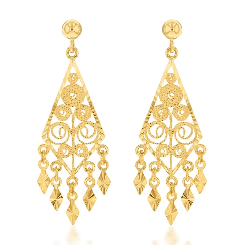 9ct Yellow Gold Chandelier Drop Earrings