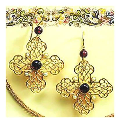 Byzantine Cross Earrings