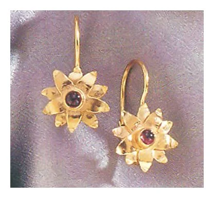 Garnet Gardenia Earrings