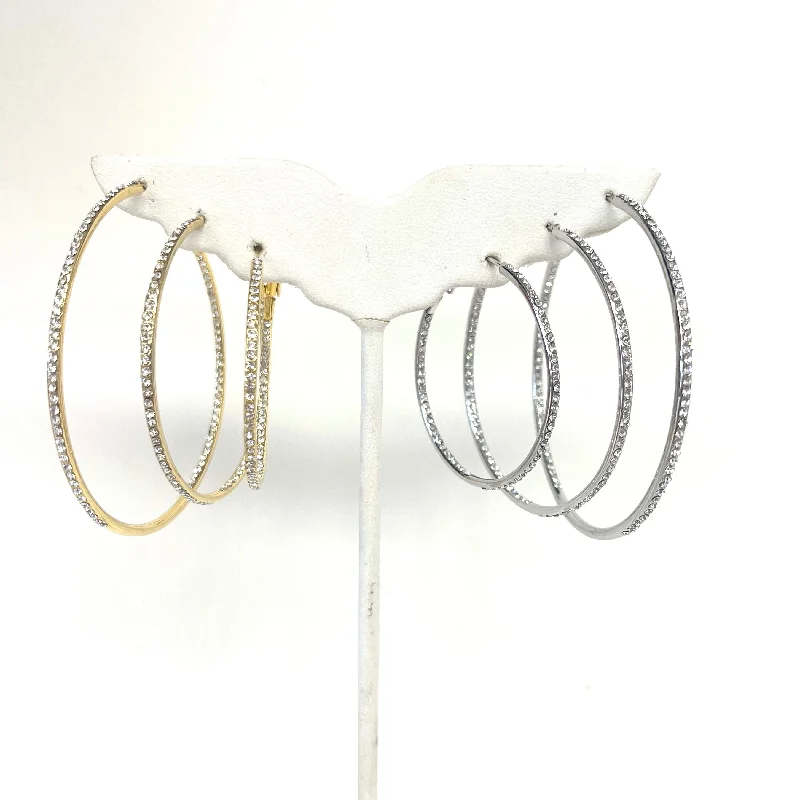 Sterling/Gold Pave Hallie Hoops