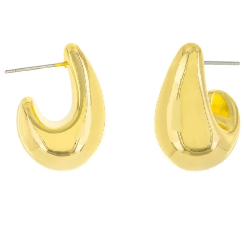 Kidney-Shaped Hoop Earring