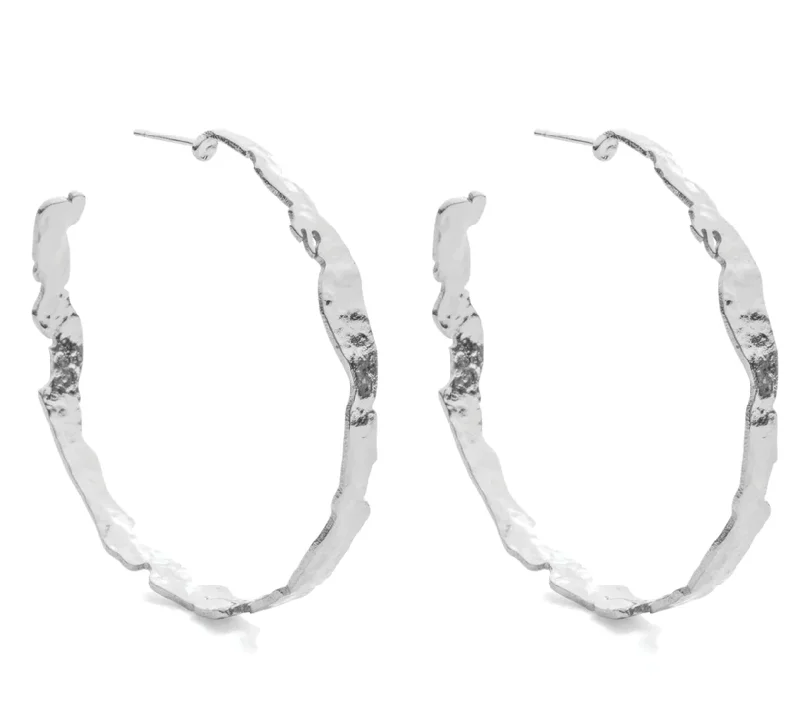 Large Organic Shape Hoop Earrings