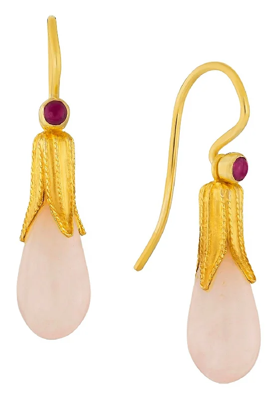 Jane Eyre Rose Quartz Earrings