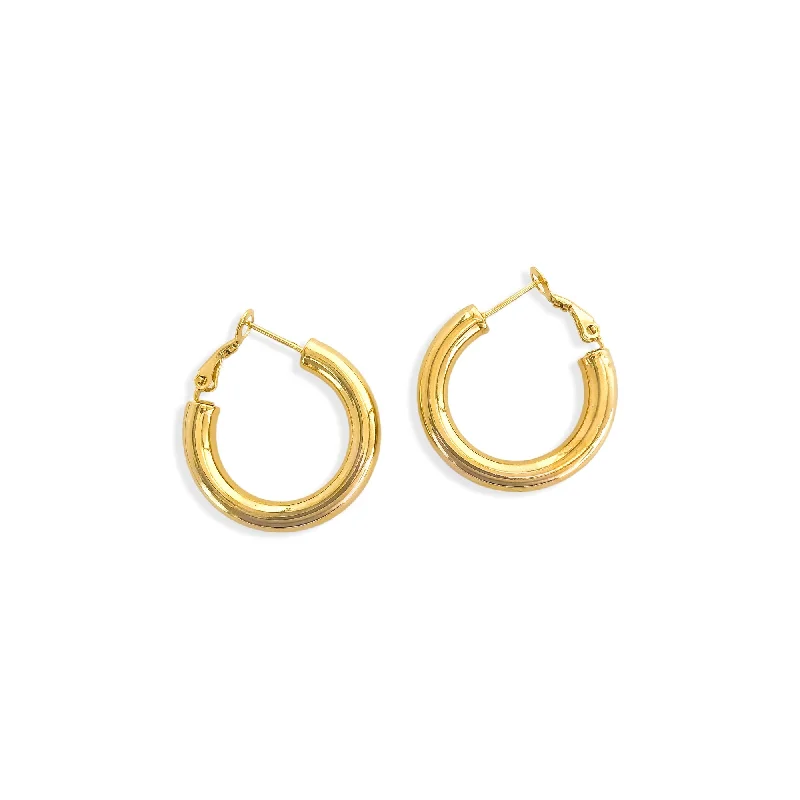 Thick Hoop Lever-Back Earrings