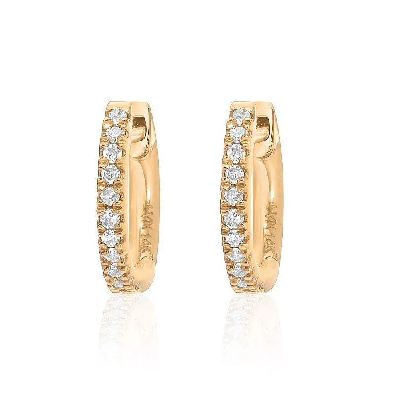 Diamond 14K Gold 5.5mm Petite Huggie Earrings