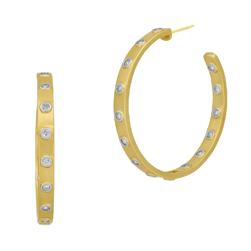 Freida Rothman Glistening Stud Hoop Earrings