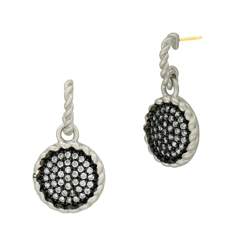 Freida Rothman Industrial Texture Disc Drop Earrings