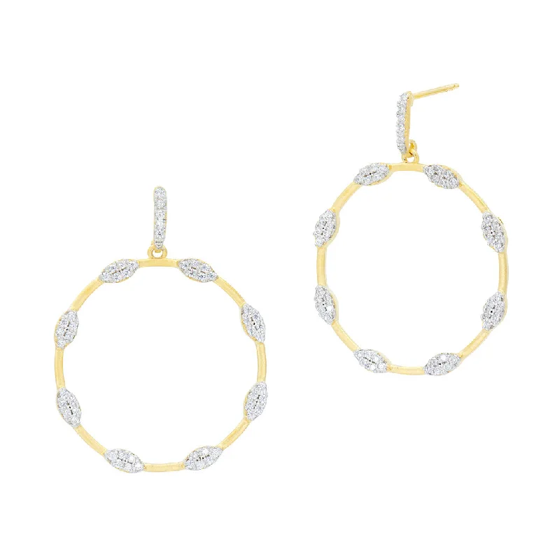 Freida Rothman Sparkling Open Hoop Earrings