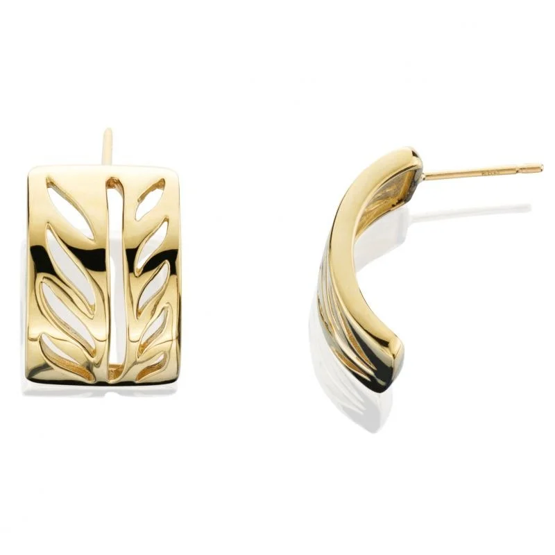 Grainger McKoy 14K Yellow Gold Hand Cut Earrings