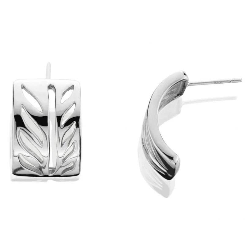 Grainger McKoy Sterling Silver Hand Cut Earrings