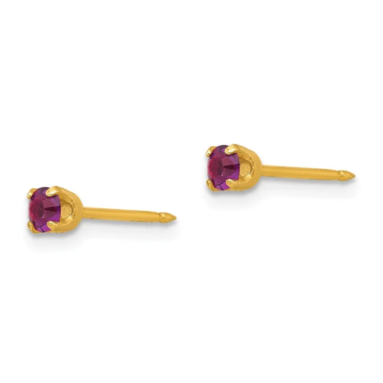 Inverness 14k 3mm February Crystal Birthstone Post Earrings