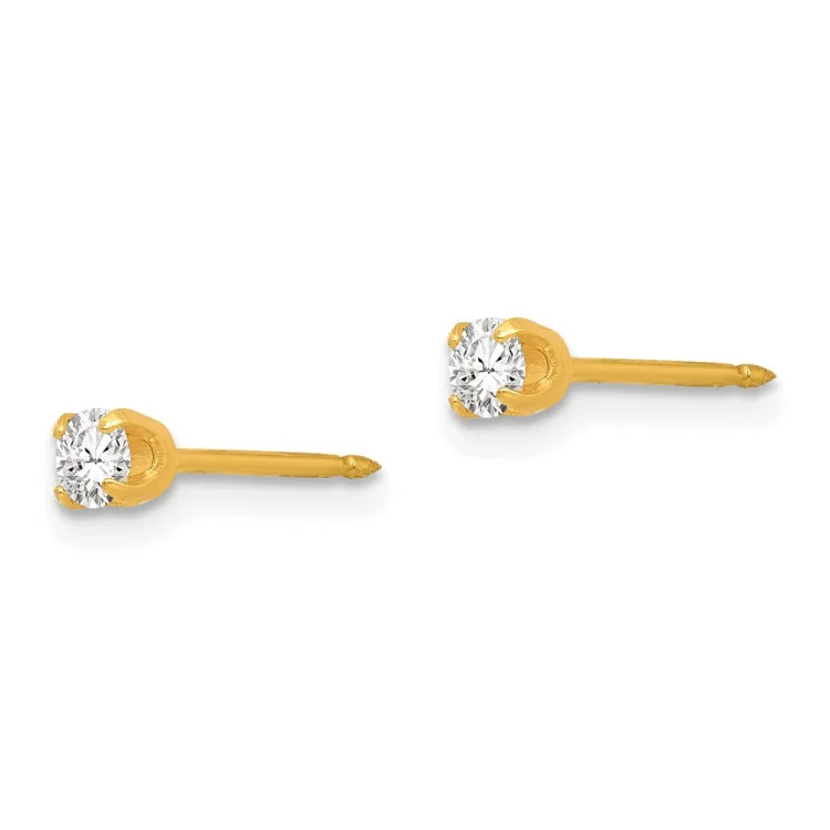 Inverness 14k 3mm April Crystal Birthstone Post Earrings