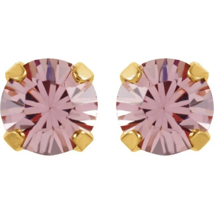 24K Gold-Plated Stainless Steel Imitation Alexandrite Inverness® Piercing Earrings