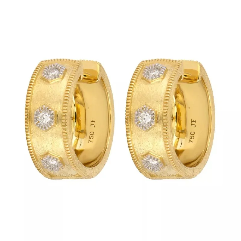 Jude Frances Provence Hexagon Diamond Hoop Earrings