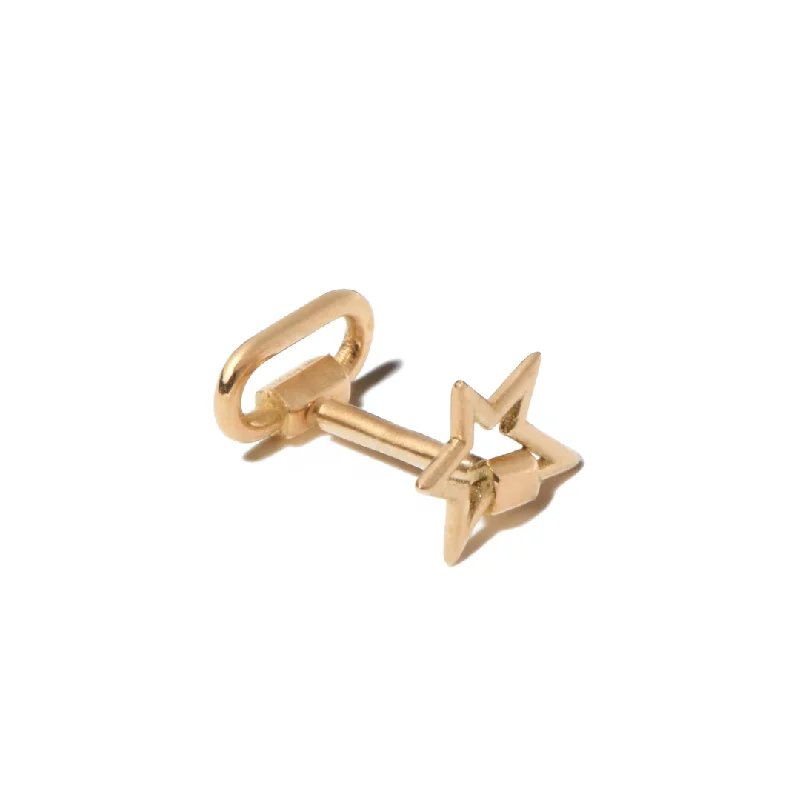 Marla Aaron 18K Yellow Gold Star Lockette Earring