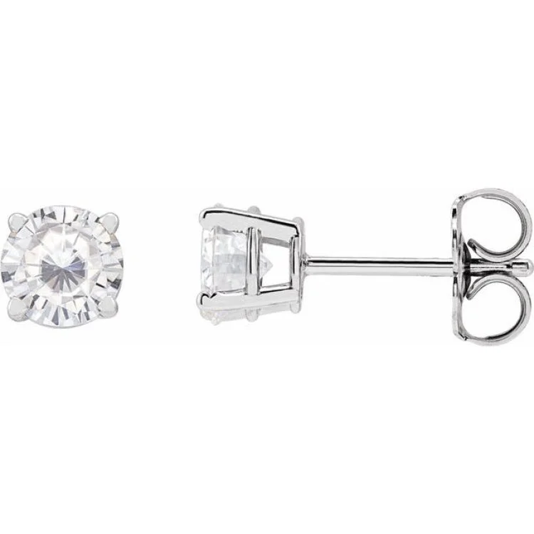 Sterling Silver 5 mm Stuller Lab-Grown Moissanite Stud Earrings with Friction Post