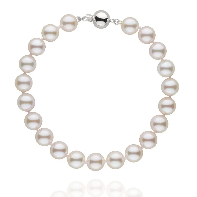 7.5-8.0 mm White Akoya AA+ Pearl Bracelet