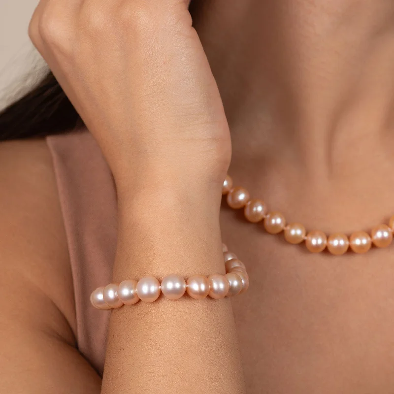 8.5-9.0 mm Pink to Peach Freshwater AA+ Pearl Bracelet