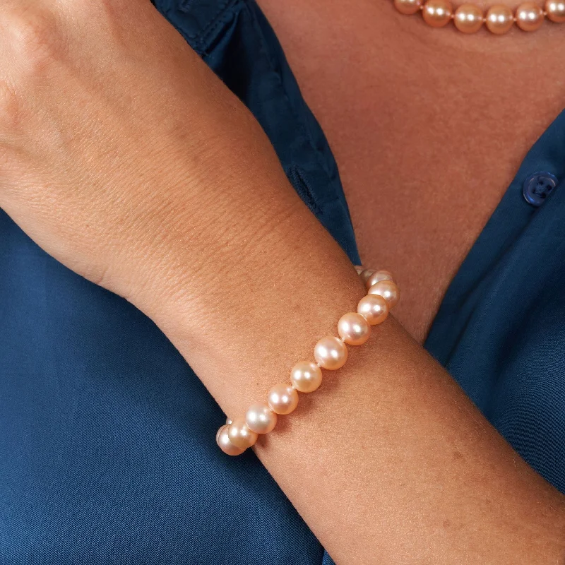 8.5-9.0 mm AAA Pink to Peach Freshwater Pearl Bracelet