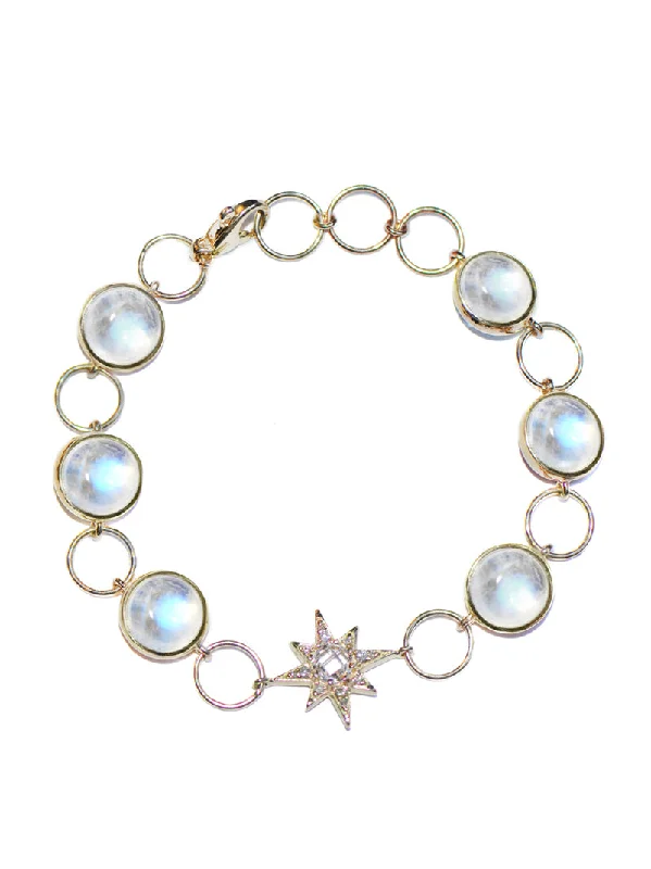 Aztec Moonstone and Starburst Link Bracelet