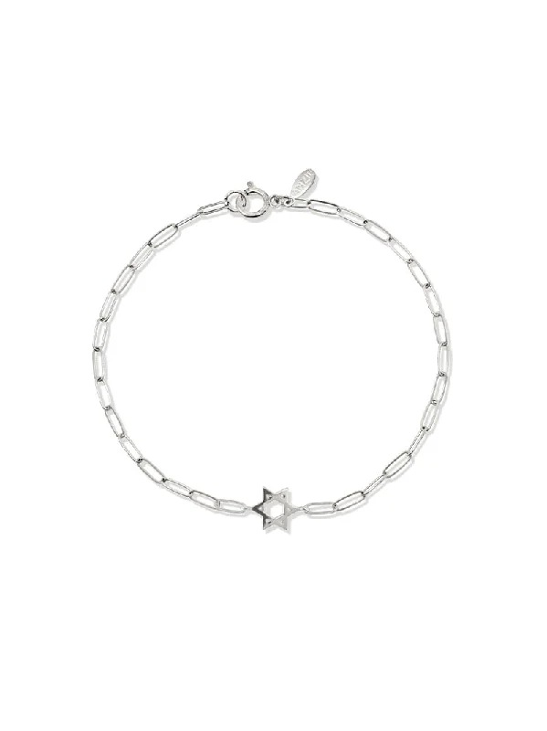 Love Letter Star of David Mini Paperclip Bracelet