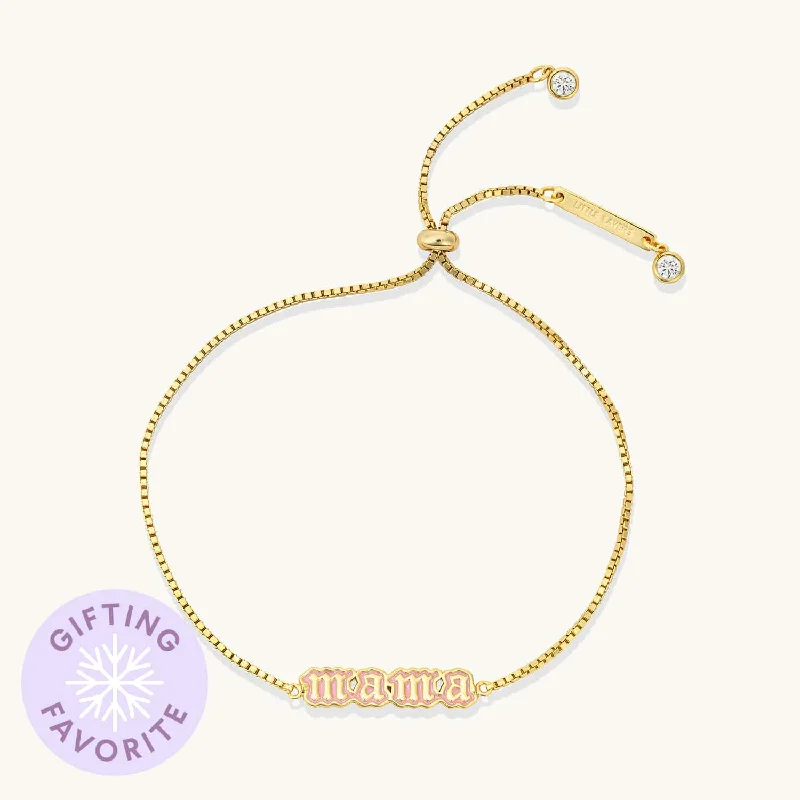 Pink Enamel Mama Bracelet