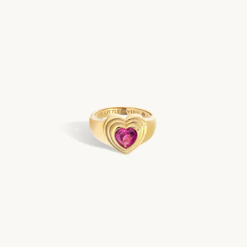 Stacked Heart Gem Ring