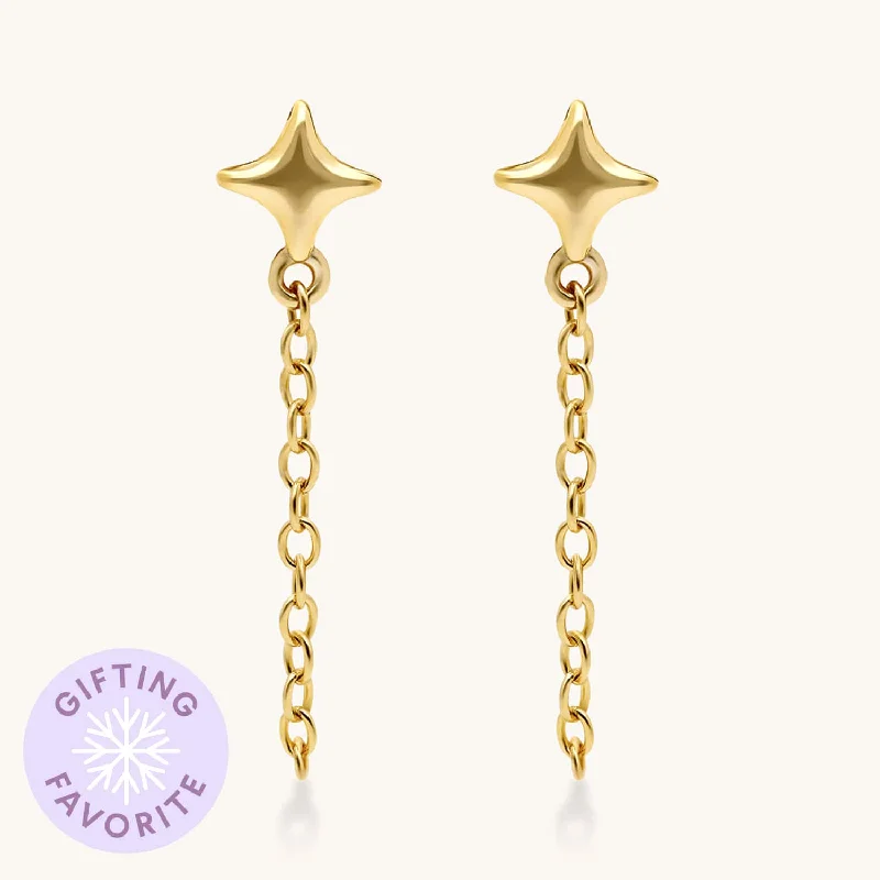 Starburst Dangle Chain Earrings