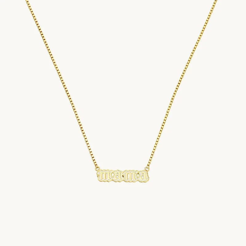 White Enamel Mama Necklace