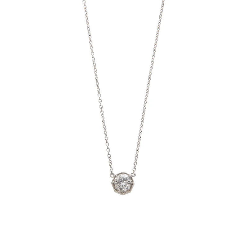 1.51ct Diamond 14K White Gold Pendant Necklace